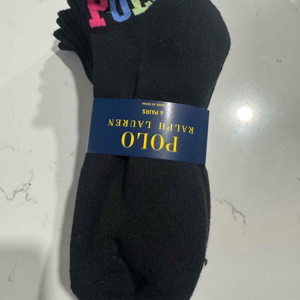 Polo by Ralph Lauren Black Socks with Colorful Logo